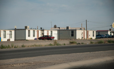 Fototapeta na wymiar Houses with red car in USA