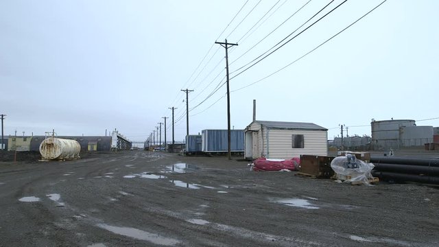Deserted street in Barrow, Alaska