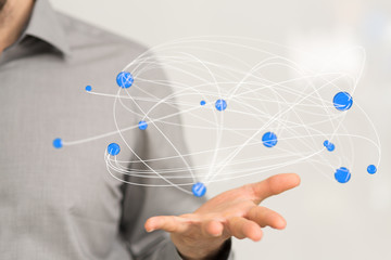 Fototapeta premium Stack of hands showing unity and teamwork .