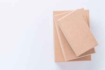 Kraft paper boxes on white background