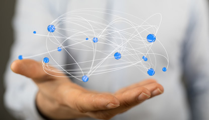 connection concept 3d networking tech