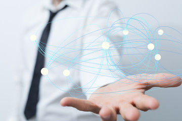 global networking 3d human select concept