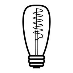 Edison spiral lamp. Outline style illustration.