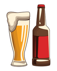 beverage bottle and beer