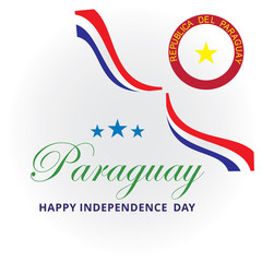 paraguay independence day logo design vector