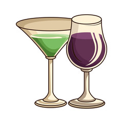 glasses with drink