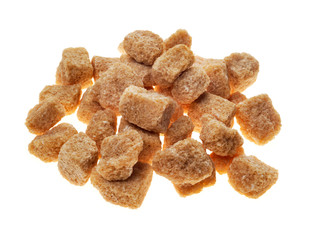 Brown sugar cubes isolated