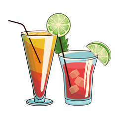 glasses with cocktail