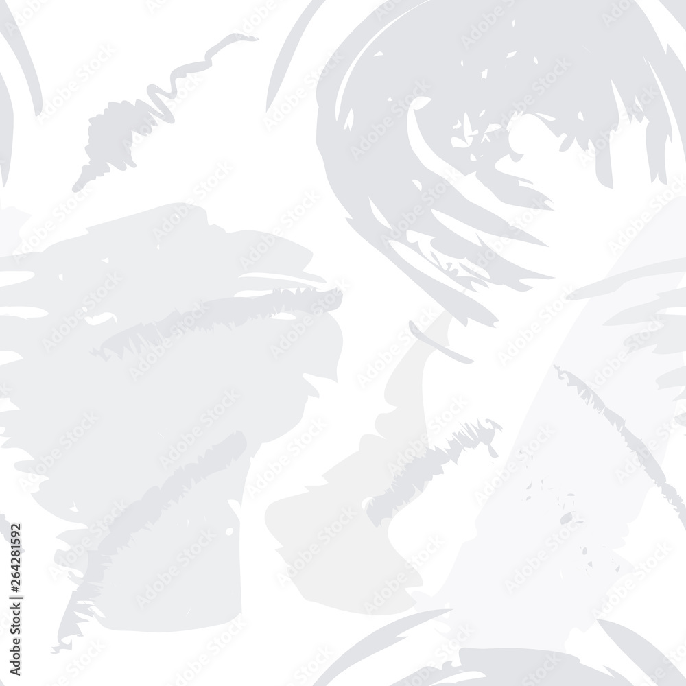 Poster abstract brush storkes, splatters and crayon marks background. vector seamless creative pattern with