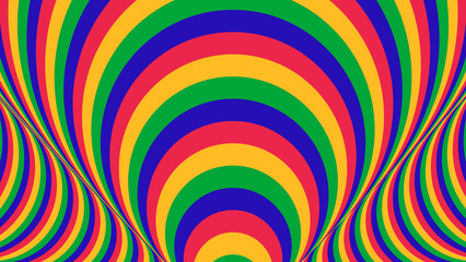 Abstract color striped background. Hypnotic trance texture. Op art multicolored abstraction. Psychedelic illusive illustration.