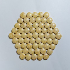 medicine pills on white background, concept