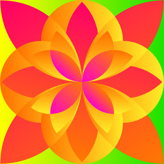 Color geometric pattern. Multicolored gradient abstraction with bright polygon. Minimal graphic background with simple shape and figure.