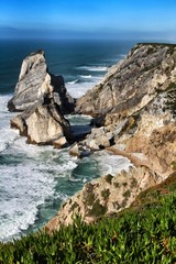 Beautiful Ursa beach with its colossal rock formations