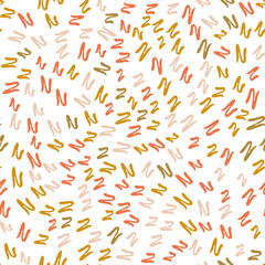 Vector  seamless abstract background with small pastel colored elements, freehand doodles pattern.