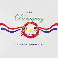 paraguay independence day logo design vector