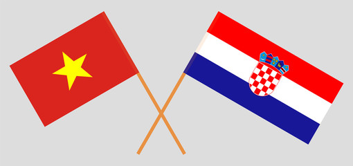 Croatia and Vietnam. The Croatian and Vietnamese flags. Official colors. Correct proportion. Vector