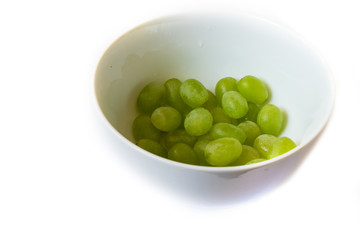 green grapes in a bowl