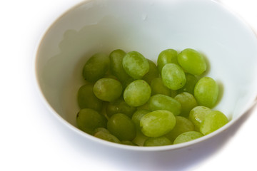 green grapes in a bowl