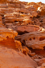 Coloured Canyon is a rock formation on Sinai peninsula. Sights of Nuweiba, Egypt.