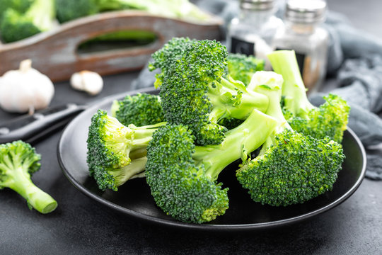 Fresh raw broccoli on board
