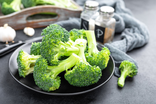 Fresh raw broccoli on board