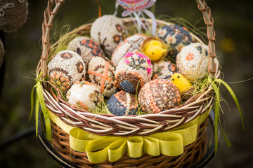easter eggs in the basket