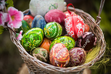 easter eggs in the basket