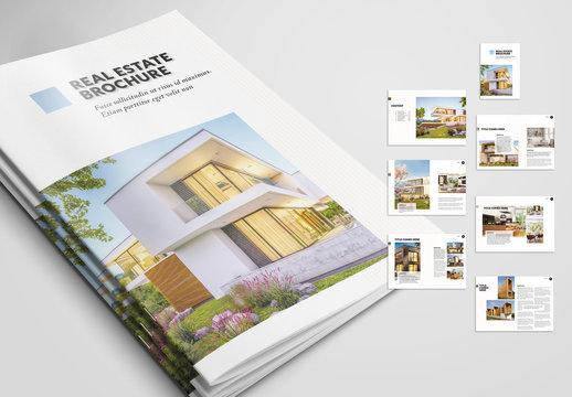 Real Estate Brochure with Pink and Grey Accents