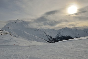 Racines-Jaufen ski center, Trentino, Italy, winter Dolomiten Alps