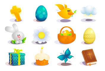 Easter traditional symbols vector collection