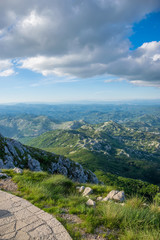 The scenic observation point is high in the mountains.