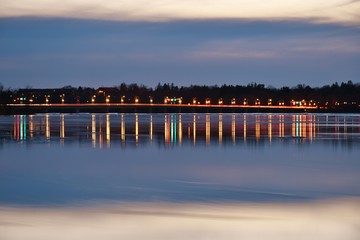 Fototapeta na wymiar Sunset on Ottawa river