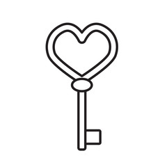 heart shape key icon- vector illustration
