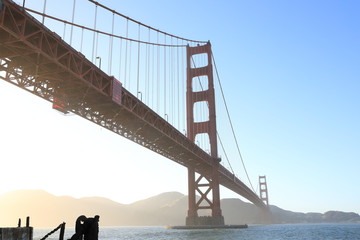 View of the famous Golden Gate Bridge in San Francisco, California