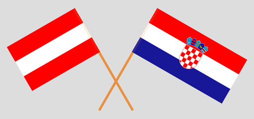 Croatia and Austria. The Croatian and Austrian flags. Official colors. Correct proportion. Vector