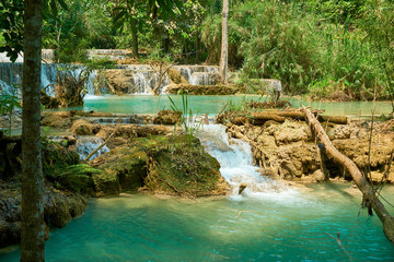 Kuang si Waterfall in Luang Prabang. Laos. 2019 Landscape