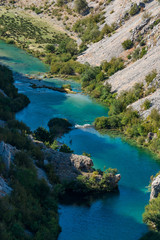 Fototapeta na wymiar Zrmanja canyon, River zrmanja in Zadar county, Dalmatia, Croatia