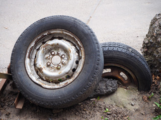 Old rusted tire