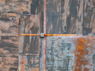 Rust stains, faded paint