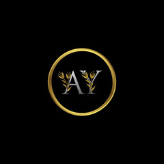Circle Gold AY Letter Logo