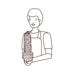 man with cactus avatar character