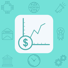 Money growth vector icon sign symbol