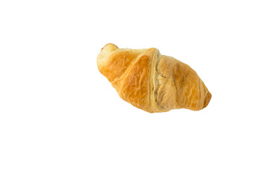 freshly baked croissant isolated on white background