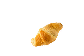 freshly baked croissant isolated on white background