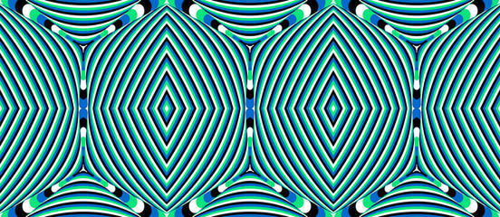 Color seamless pattern with hypnotic trance texture. Abstract multicolored striped background. Op art unique bright abstraction. Psychedelic trippy art.