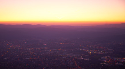 Fototapeta na wymiar sunrise view from Jested Mountain