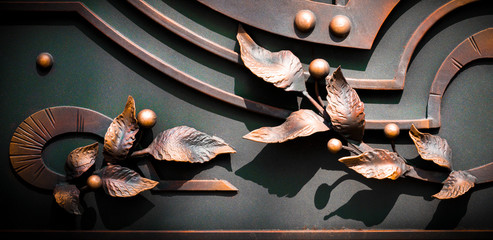 Wrought-Iron Gates, Ornamental Forging, Forged Elements Close-Up