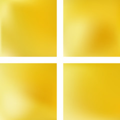 Obraz premium Set with yellow abstract blurred backgrounds. Vector illustration. Modern geometrical backdrop. Abstract template.