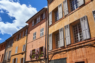 Fototapeta premium Shutters on the windows of townhouses in the city of Aix-en-Provence in France.
