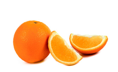 Nice fresh orange isolated on a white background